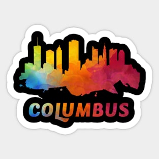 Columbus Skyline Watercolor Style Sticker